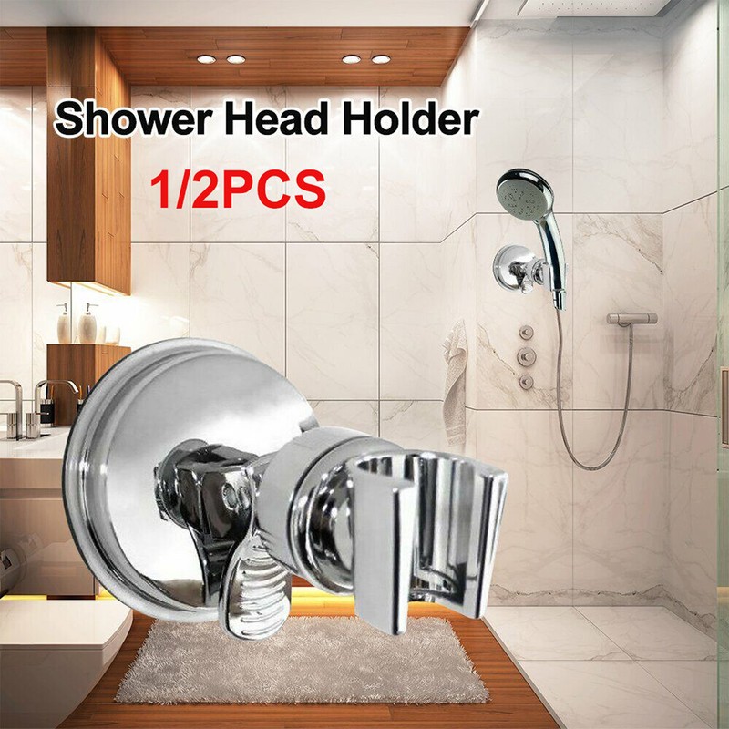1/2x Handset Bracket Bathroom Adjustable Suction Wall Mount Shower Head Holder