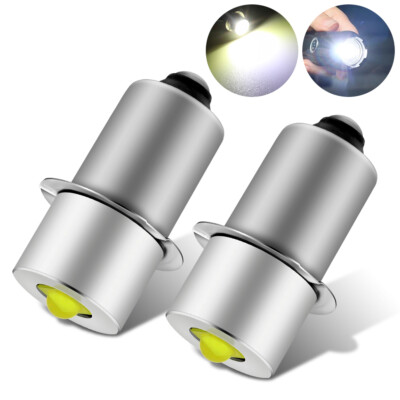 2X P13.5S Upgrade LED Bulbs Maglite Cell Flashlight 3W PR2 C/D 6V-24V DC/AC