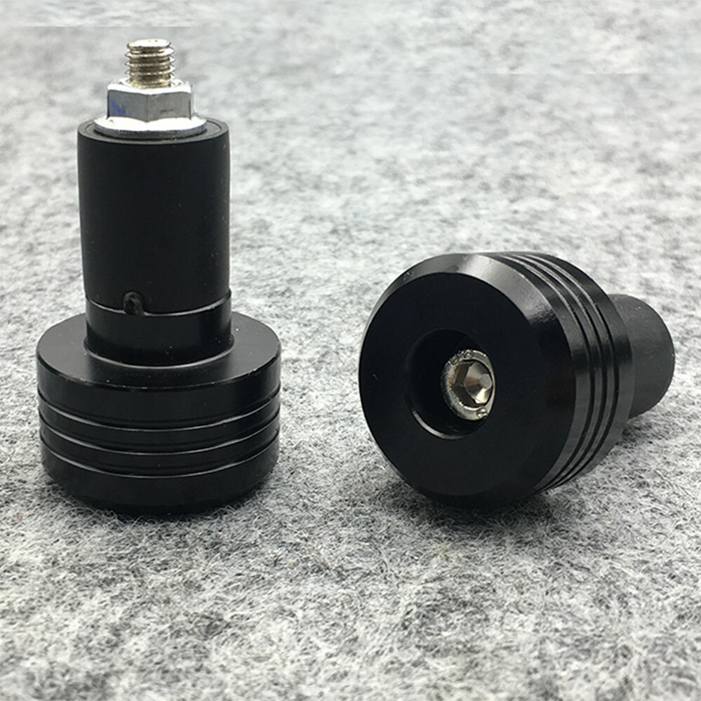 1 Pair Black Weights End Motorcycle Handle Bar Plug Grip Aluminum