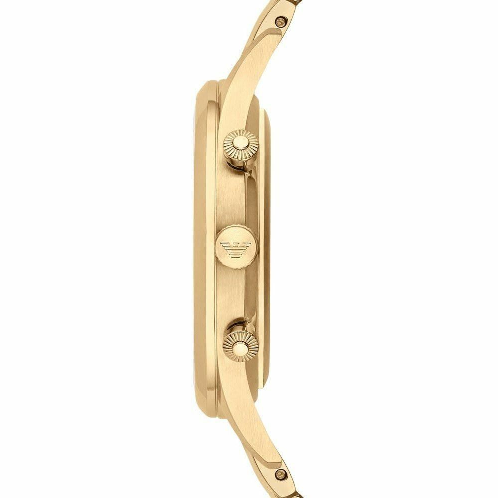 NEU Emporio Armani AR1893 Herrenuhr Chronograph Armbanduhr Edelstahl Gold Schwar