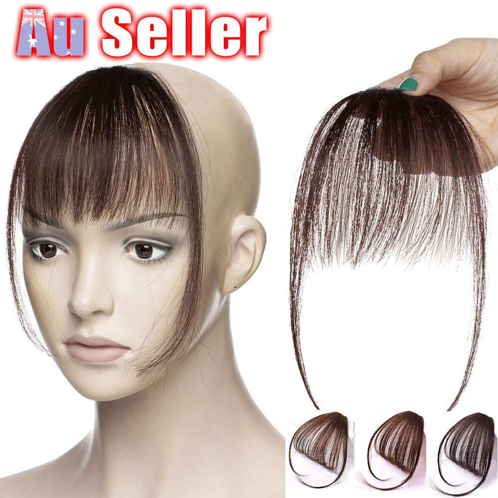 Air Thin Hair Extensions Remy On Fringe Human Bangs In Front