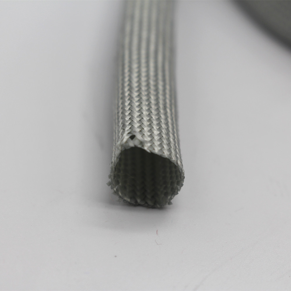 10mm Dia Gray Heat Resistant Sleeving Cable Wire High Temperature