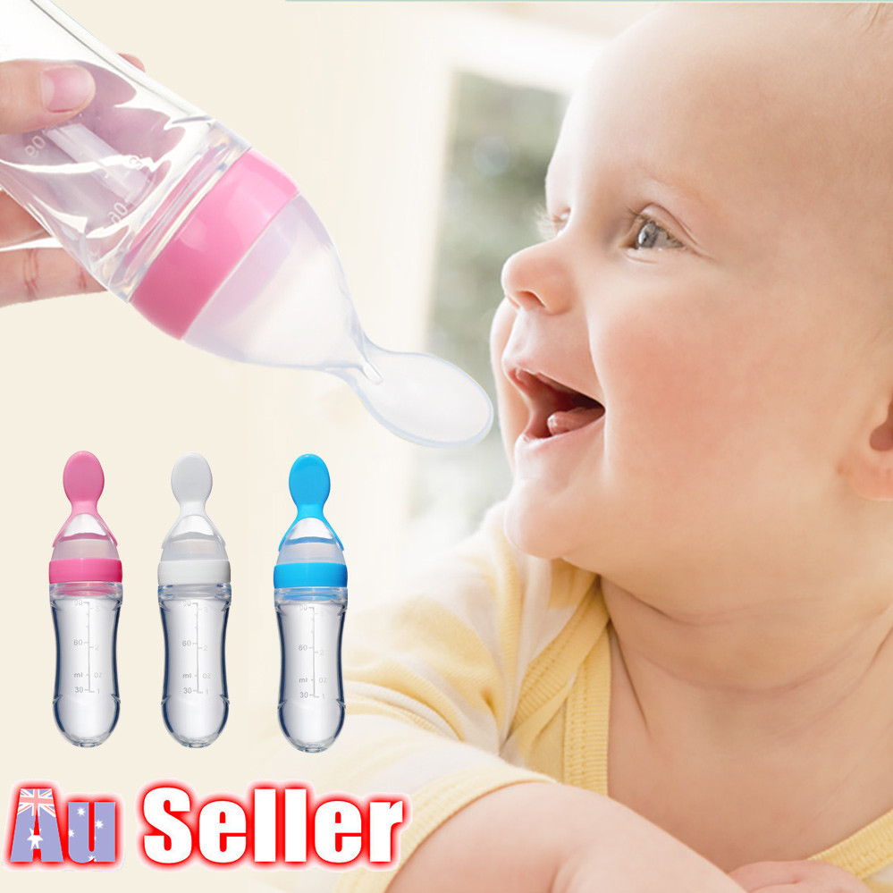 Silicone Supplement Bottle Squeeze Feeding Spoon Food Rice Cereal