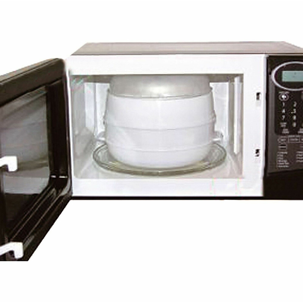 Cooking Microwave Steamer Double Vegetable 2 Tier Layer Kitchen