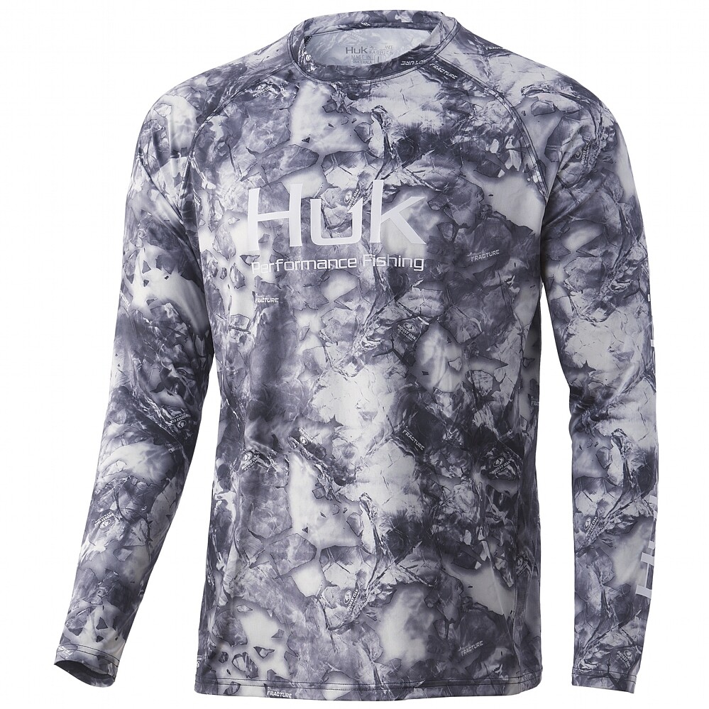 Рубашка HUK Vented Mossy Oak Elements Fracture Pursuit L/S UPF 50+ Подветренный цвет