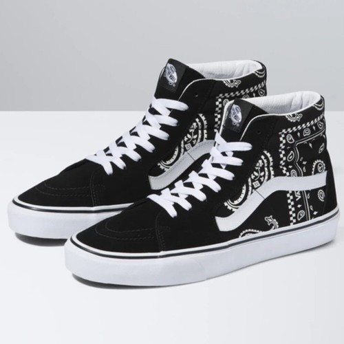 МУЖСКИЕ МУЖСКИЕ КРОССОВКИ VANS SK8-HI (PEACE PAISLEY) ЧЕРНЫЕ / ИСТИННО БЕЛЫЕ VN0A5JMJB0E