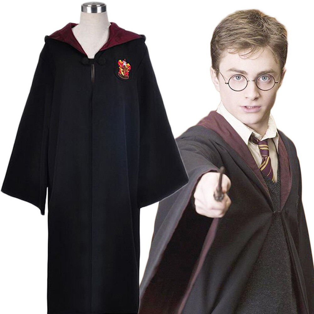 Harry Potter Costume Mans Kids Wand Gryffindor Adult cloak Tie Glasses Robe eBay