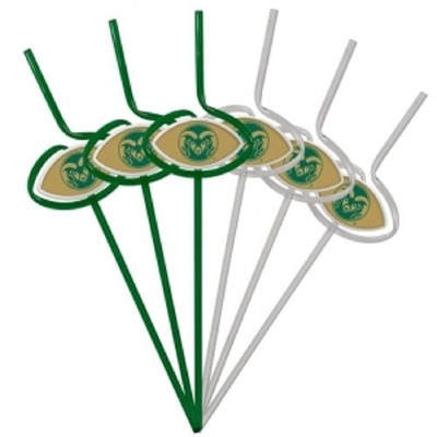 Colorado State Rams Team Sipper Straw - 6 Pack [NEW] NCAA Party Tailgate Drink