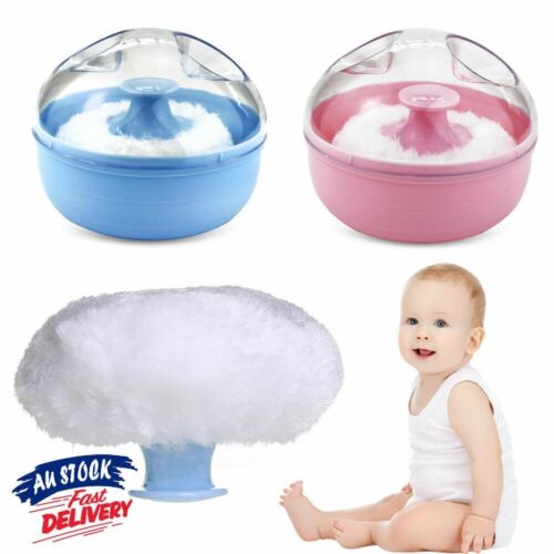 Portable with Box Baby Soft Body Powder Puff Virtu Container Case Talcum Sponge eBay