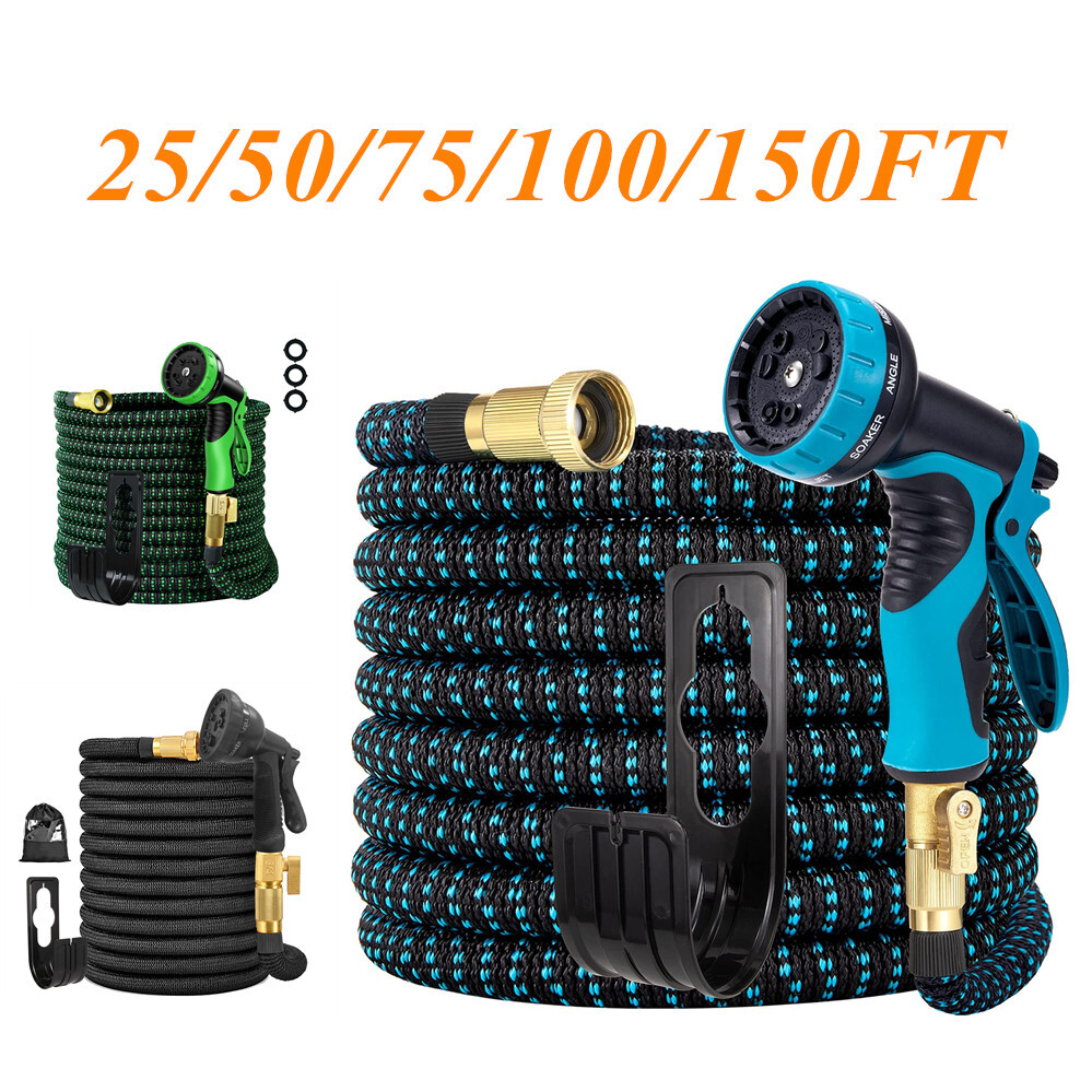 75/100/150ft Deluxe Expandable Garden Hose Heavy Duty Flexible
