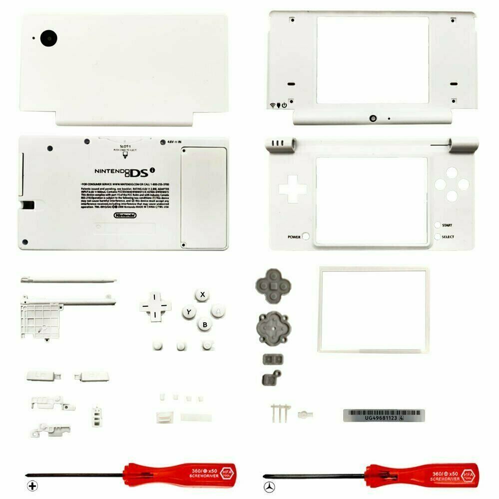 Housing Shell for Nintendo DSi System Lens Shell Tools Screen Replacement White