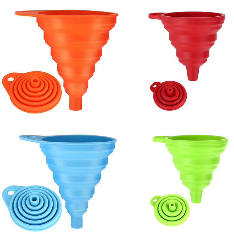 Silicone Food Grade Foldable Kitchen Funnels Water Bottle Liquid Powder Transfer