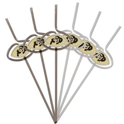 Colorado Buffaloes Team Sipper Straw - 6 Pack [NEW] NCAA Party Tailgate Drink