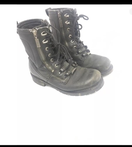 Trooper Moto  Mb416 Round Toe Lace Up Comfort Black Sz 8.5