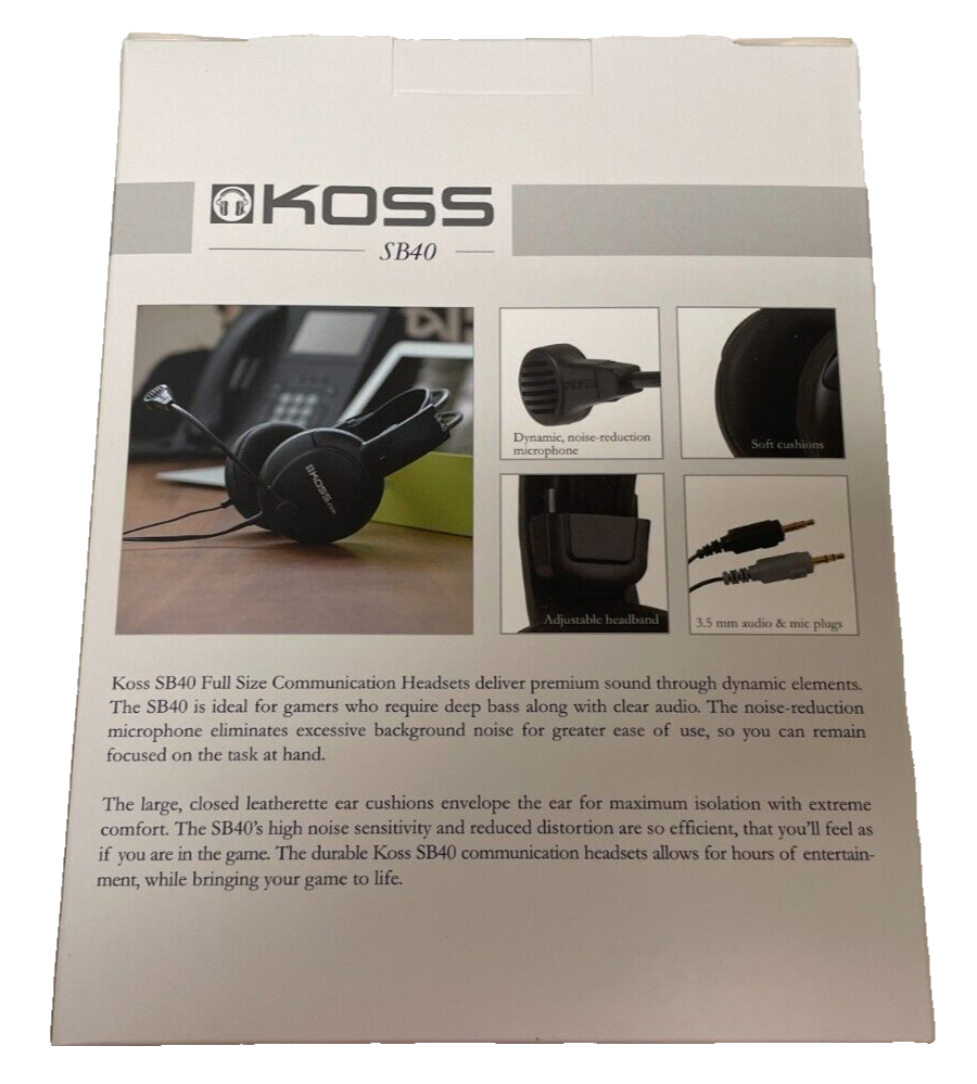 Koss SB40 Computer Headset with Microphone
