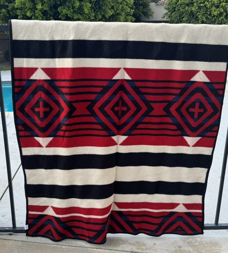 Pendleton Beaver State ブランケット ブラック ネイティブ ビンテージ○PENDLETON Beaver Stateネイティブ柄ウール