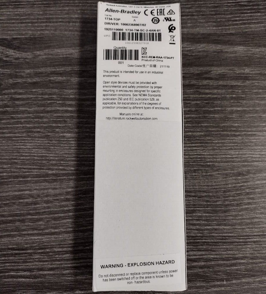 ALLEN BRADLEY 1734-TOP POINT I/O BASE, 8 POSITIONS, CLAMP