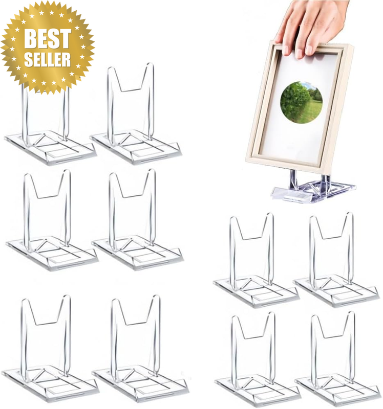 10 Pcs Acrylic Book Display Stand Adjustable Clear Book Display Photo Frames Hol