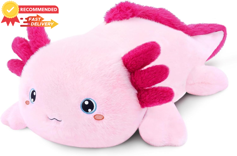 Weighted Axolotl Plush Toy 25CM - Soft Cute Pillow Gift for Kids & Adults