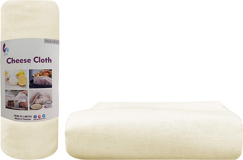 Cheesecloth, Muslin Cloth, Grade 90, Ultra Fine, Reusable,100% Cotton, Unbleache