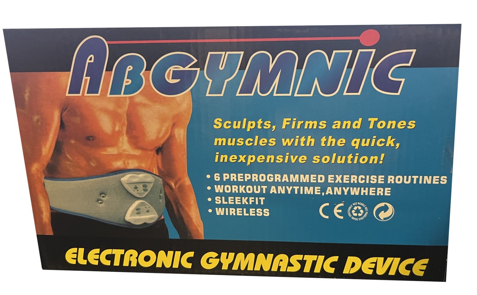 Abgymnic Electronic Toning Belt Muscle Sculptor, 10 Steps