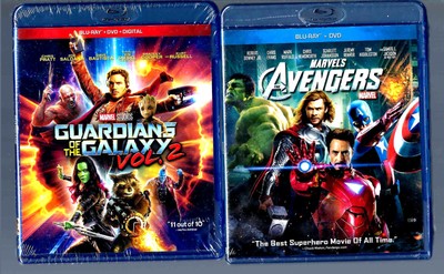 GUARDIANS OF THE GALAXY VOL 2 BLU-RAY + DVD & AVENGERS BLU-RAY + DVD BOTH NEW
