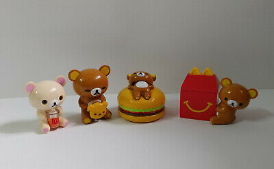 New HK McDonald SAN-X Rilakkuma Korilakkuma Kiiroitori Mini Figures 4 pc Set
