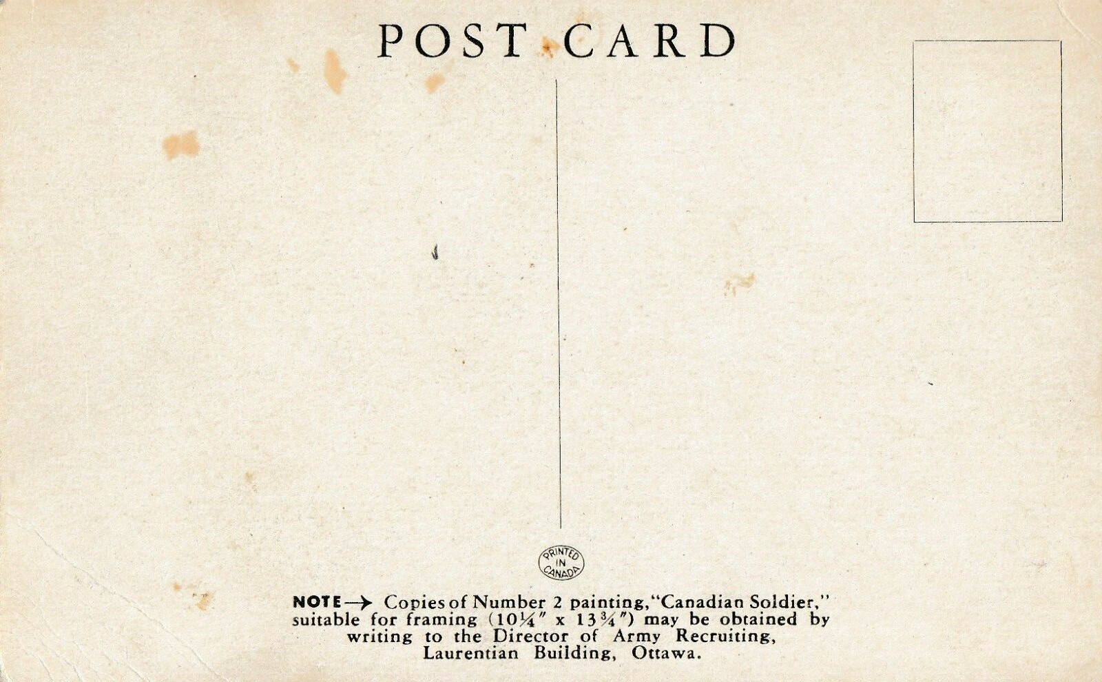 Canadian Soldier 1939-45 Army Recruiting Postcard Signed Lilias Torrance Newton