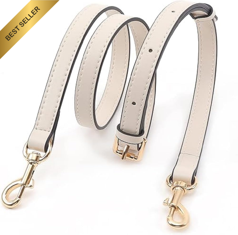 Leather Adjustable Purse Strap Replacement for Crossbody Handbag (Beige, 95-120C