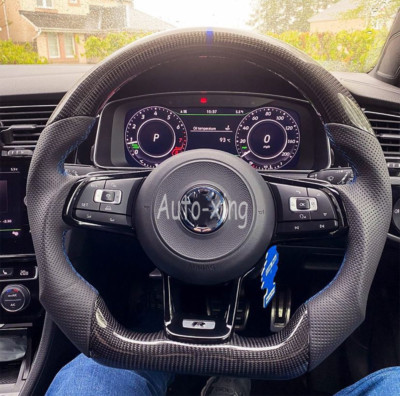  Customized Carbon Fiber Steering Wheel for VW Golf MK7 GTI R Scirocco 2012+
