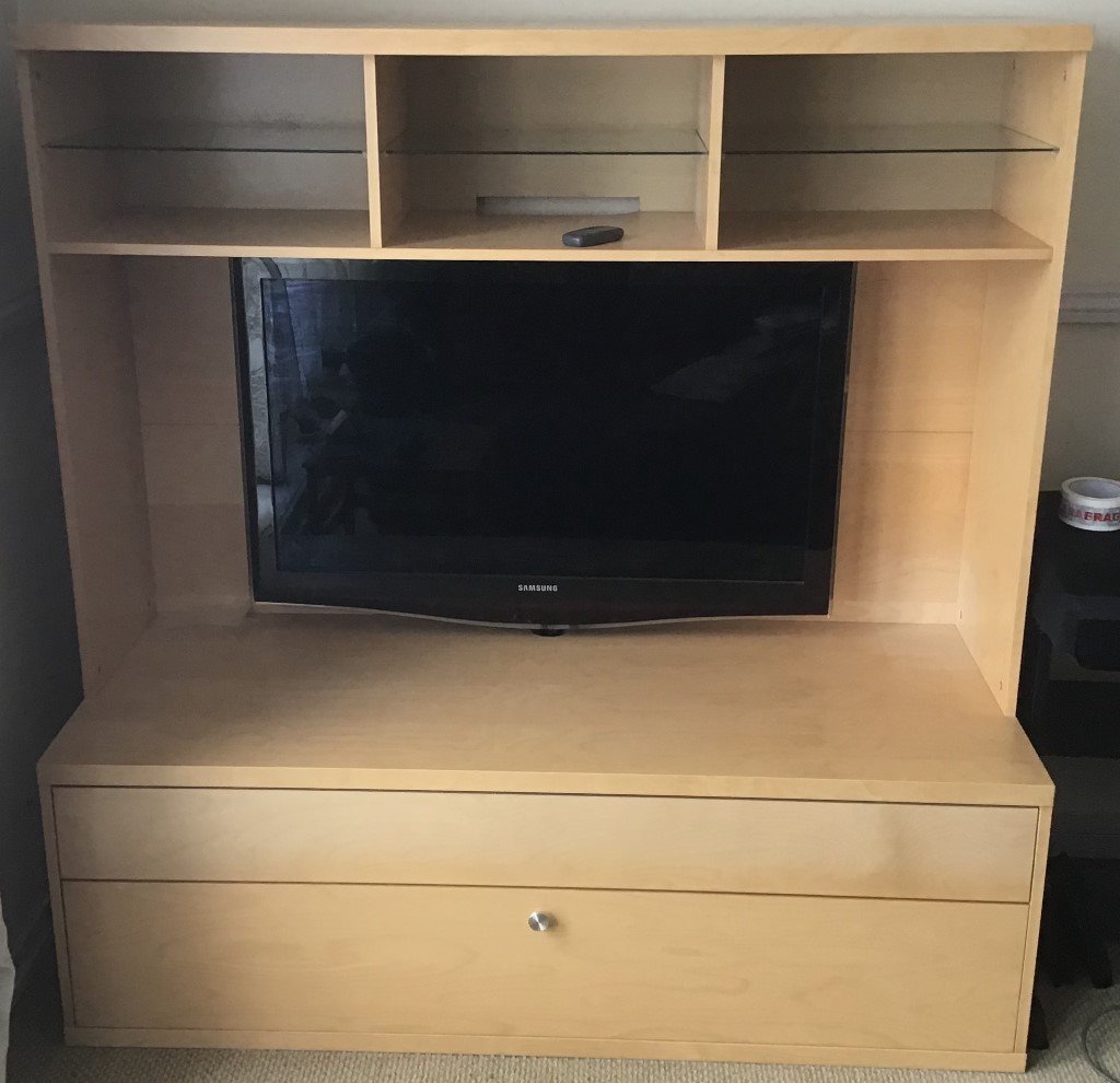 IKEA Bonde TV Unit with Display Shelves and Storage in