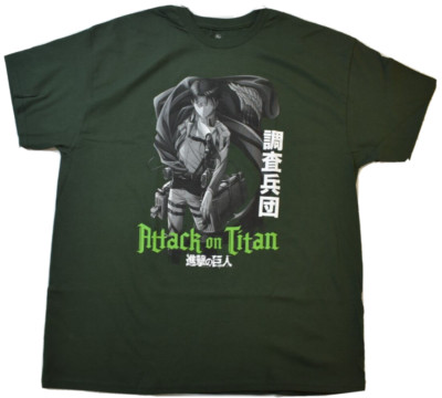 Ripple Junction Mens Attack On Season 3 Hunter Green Shirt New XL