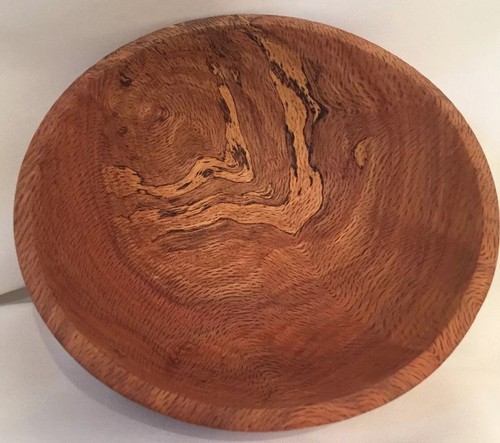 6” X 2.5” Hand Turned Spalted Oak Bowl Signed (A28)