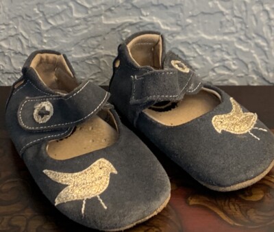 Livie and Luca Sz. 12-18months Pio Pio Mary Jane Suede Blue Gray Shoes Baby Read