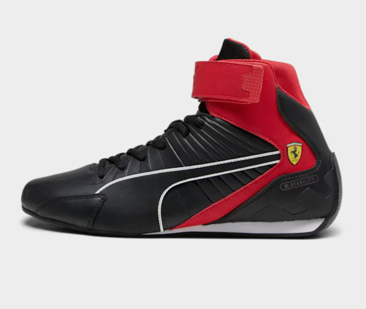 Pre-owned Puma Mens  Ferrari Kart Cat Rl Mid Neo Aerocat R-cat Shoes Carbon 307512 03 In Black