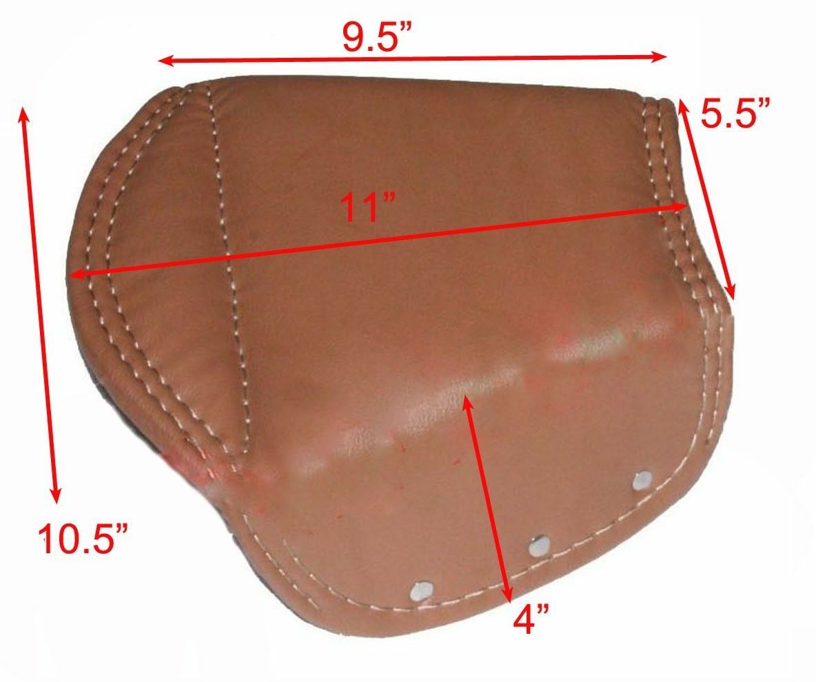 For Royal Enfield Triumph BSA Lycett Tan Faux Leather Rear Saddle Seat Cover 