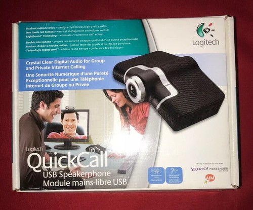 New (Open Box)Logitech QuickCall USB Speakerphone Module Mains-Libre USB