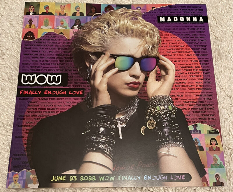 Madonna WOW Finally Enough Love pride lithograph poster RARE