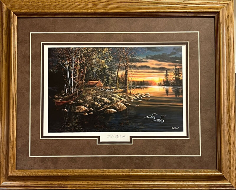 Jim Hansel Wake Up Call Lake Loon Art Print-framed 21 X 17