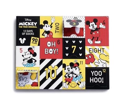 NEW Women’s 12 Days of Socks Disney’s Mickey & Minnie Christmas Advent Calendar