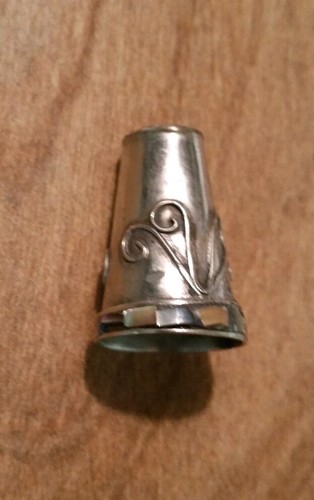 Vintage Thimble Scroll Design with Abalone Around Bottom Edge #2