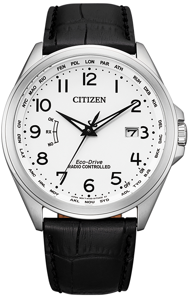Pre-owned Citizen Radio Controlled Sapphire Crystal Cb0250-17a White Dial World Time Watch