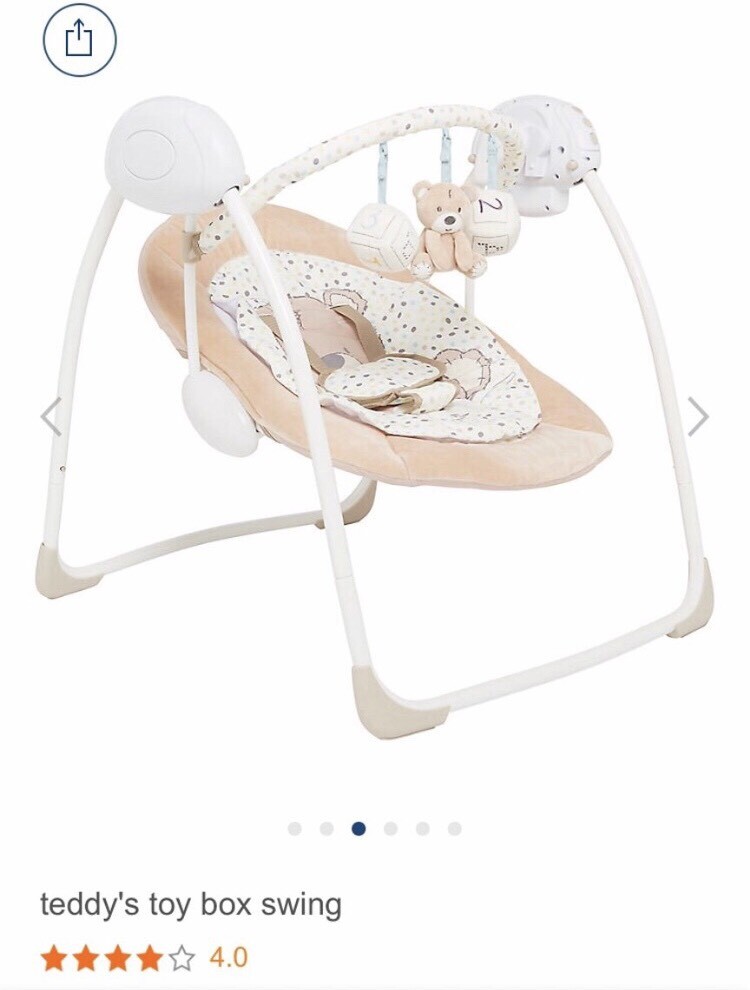 Mothercare Baby Teddy’s Toy Box Swing Automatic Bouncer Seat with toys