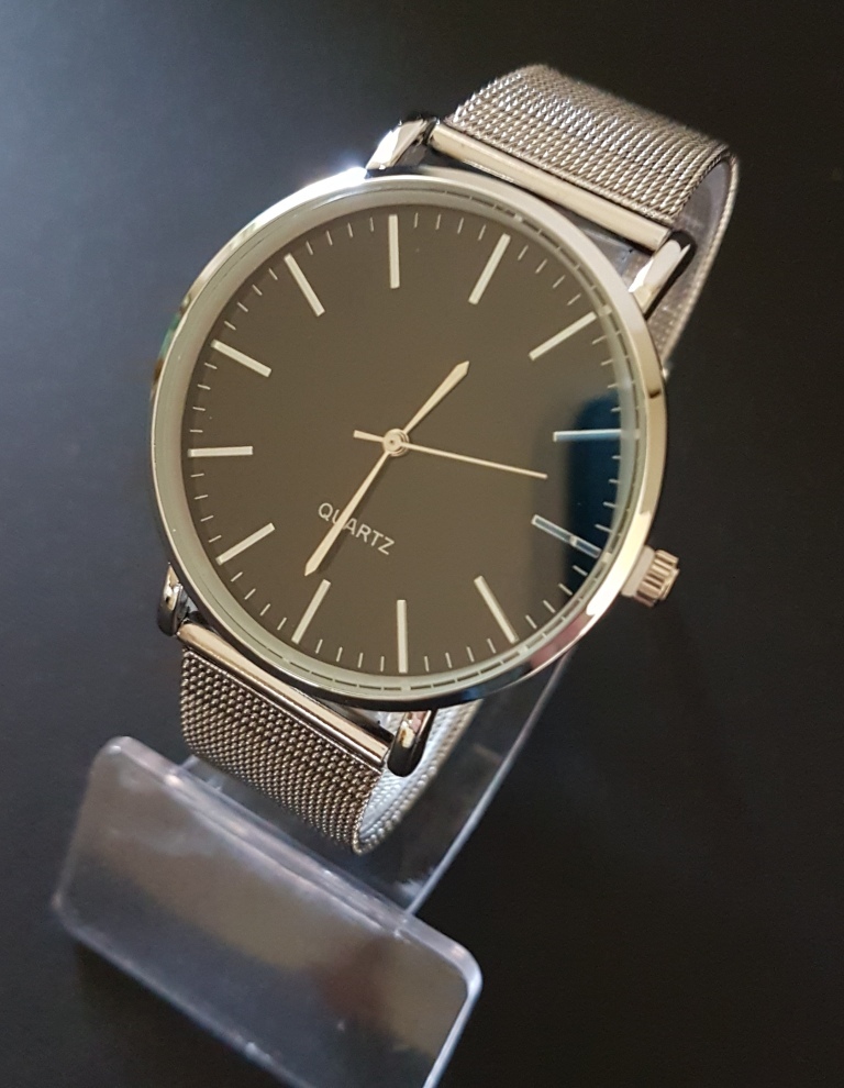 Orologio Da Polso Quadrante Ner Uomo Analogico Quarzo Moderno Fashion Casual lac