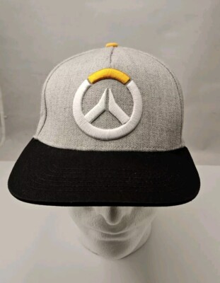 Overwatch ThinkGeek NWOT Snapback Hat Grey Black Wool Blend 