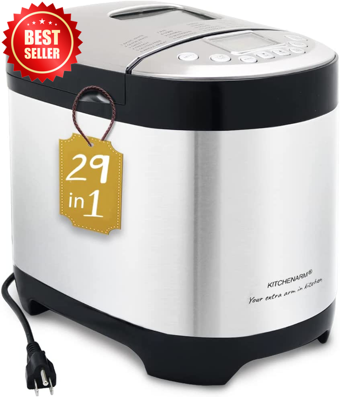 29-in-1 SMART Bread Machine Gluten Free Setting 2LB 1.5LB 1LB Stainless US