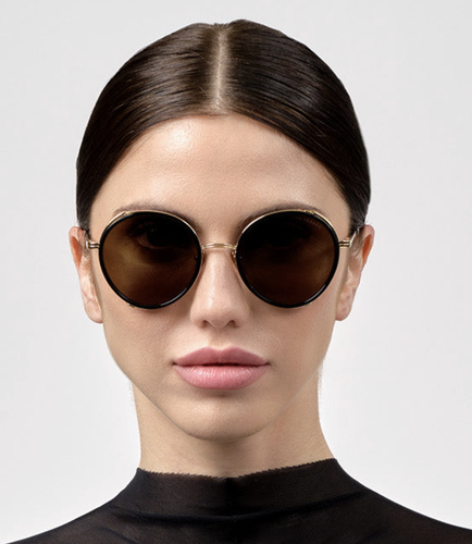 Pre-owned Dita Dts532-52-01-z Lageos Black - Gold W Sunglasses In Brown