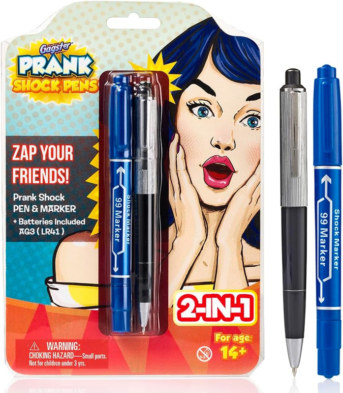 Electric Shock Pen and Marker Prank Set - Electric Shocking Pen - Practical Joke