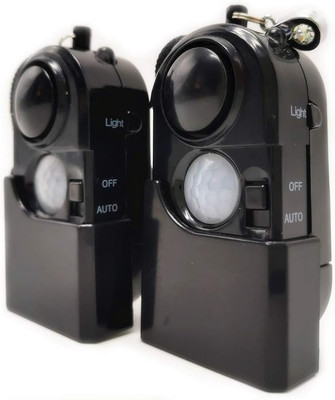 2 Packs 120DB Portable Mini Motion Detector Alarm Siren with Keychain & LED Ligh