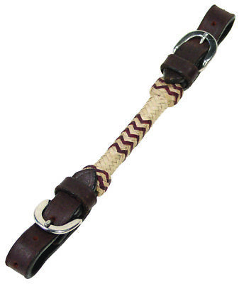 Buffalo Leather Curb Strap With Rawhide Accent